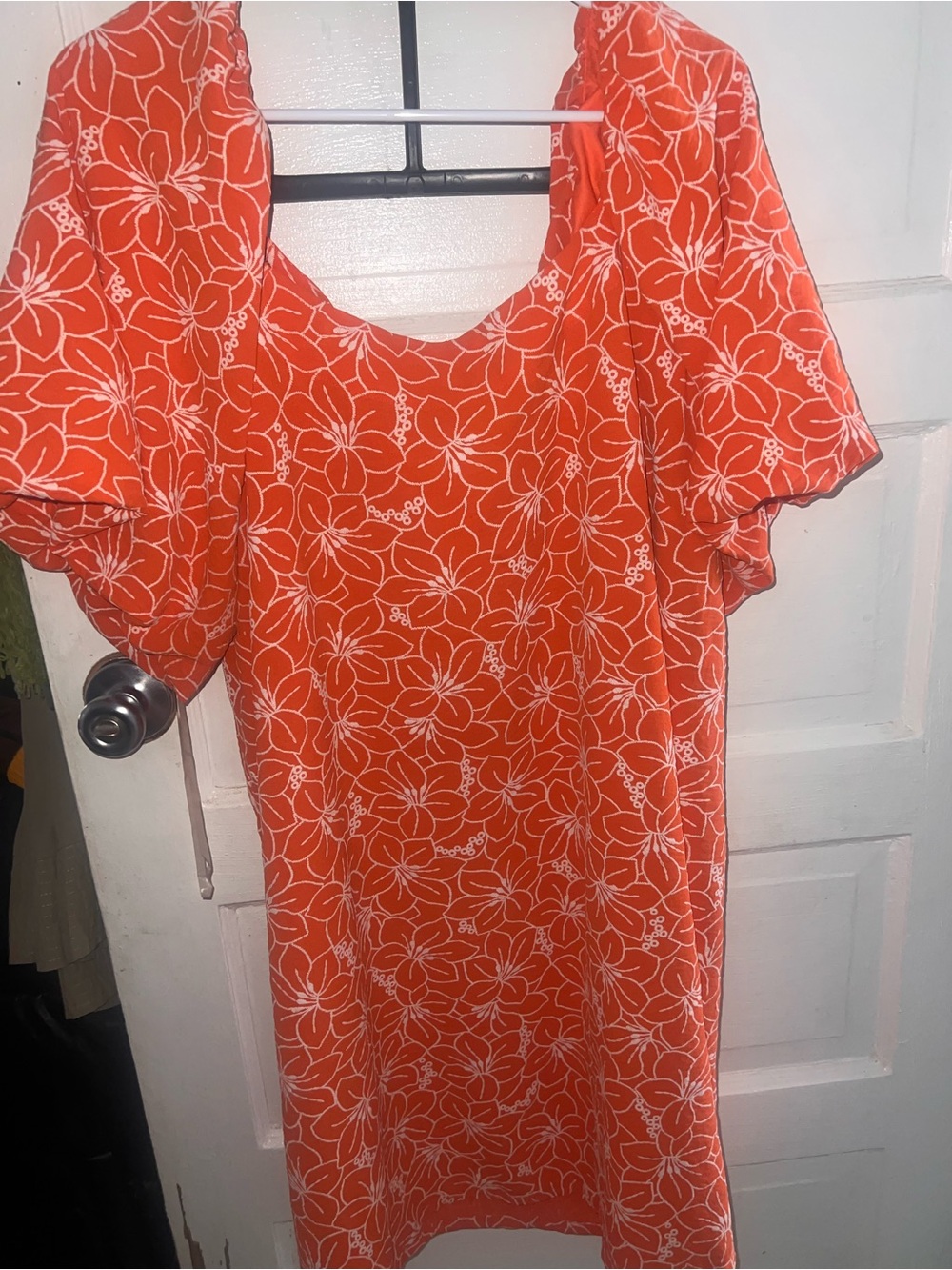 Harper Orange Floral Midi Dress